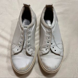 LANVIN PARIS Women's White Leather Shoes Sneakers 38